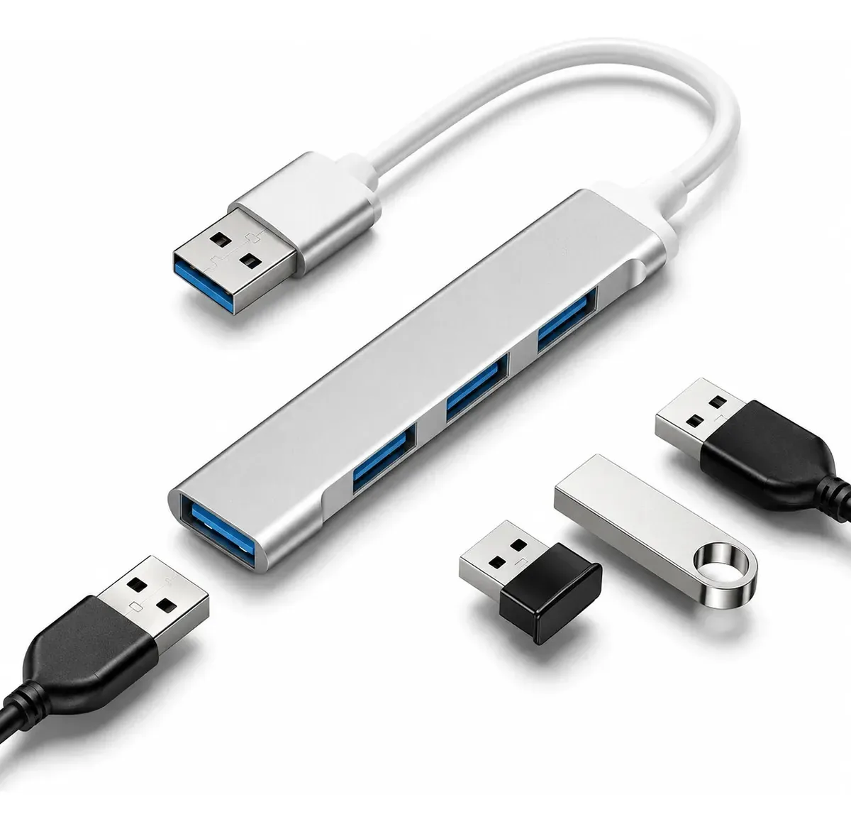 Hub Usb 4 Portas Usb 3.0 5 Gbps Extensor Adaptador Usb 3.0 Computador Pc Notebook Marca Hardline