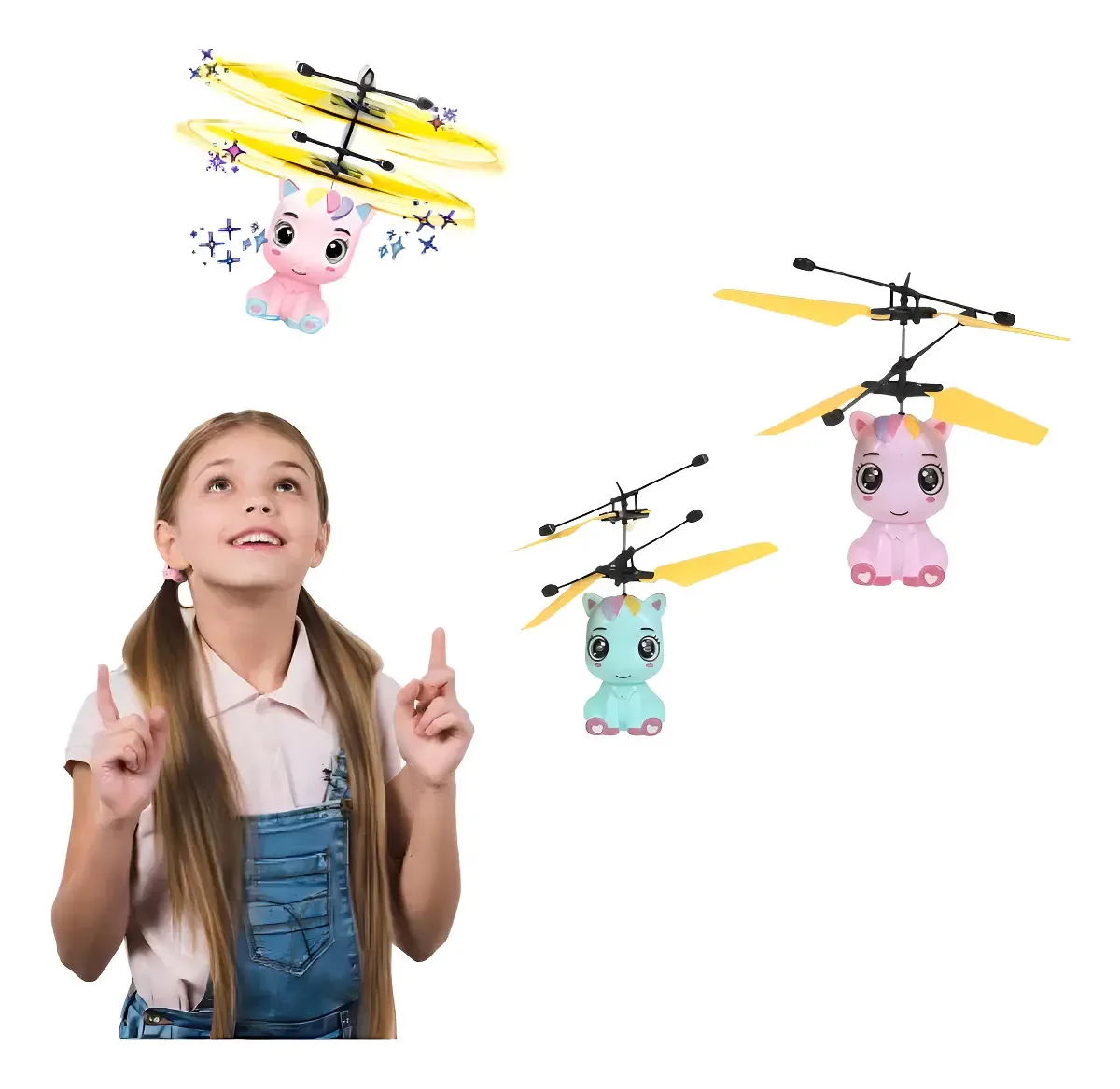 Brinquedo Voador Infantil Ark Toys Pônei Com Sensor Drone 15cm