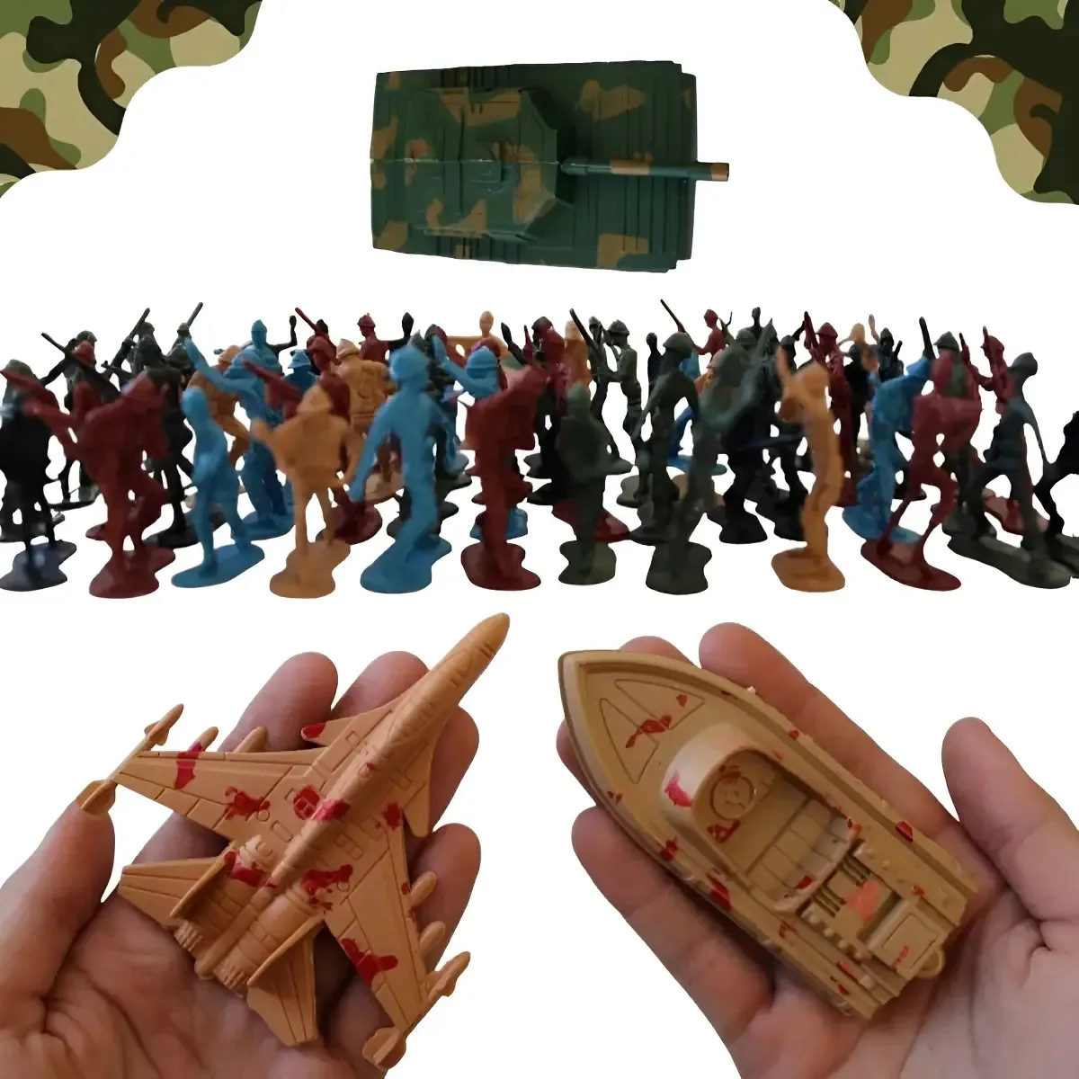 Soldadinhos Brinquedo Ark Toys Miniatura 50 Peças Multicolorido