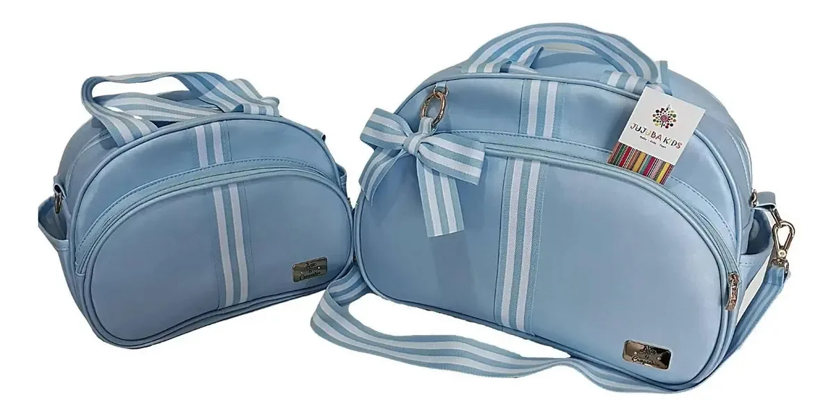 Bolsa Maternidade Azul Bebe Linho Maranata Arte E Cia