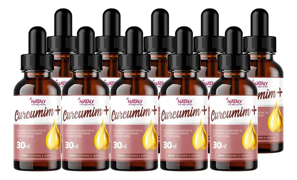 Kit 10 Curcumim+ Cúrcuma E Colágeno Tipo Ii Em Gotas 30ml
