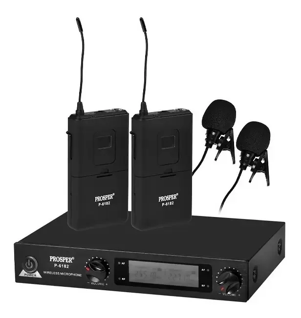 Sistema De Microfone Sem Fio Com 2 Microfones - 220v Cor Preto