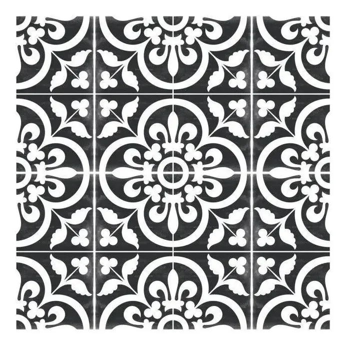 Adesivo Piso Colacomigo Ladrilho Branco Preto Antiderrapante