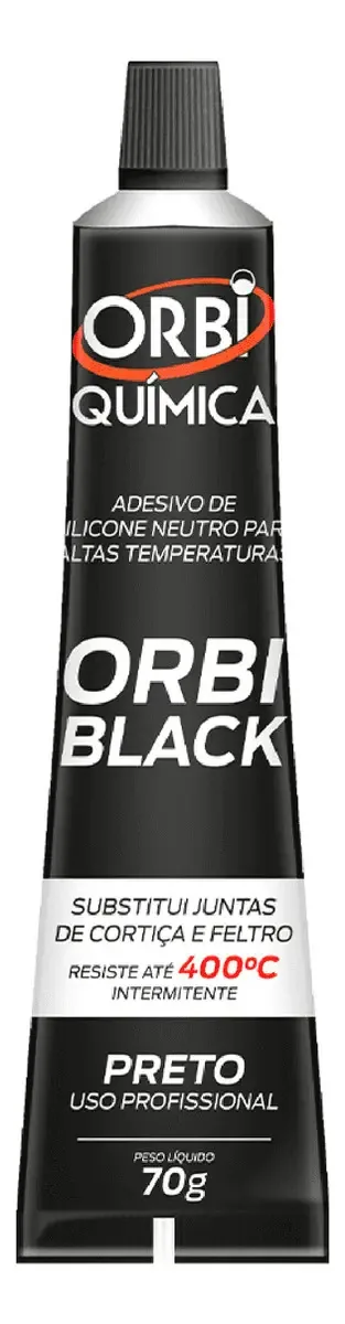 Orbiblack Silicone Selante Neutro Preto - Alta Temperatura - 70G