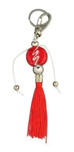 Chaveiro Iansã Raio Vermelho Murano 16 Cm Proteção E