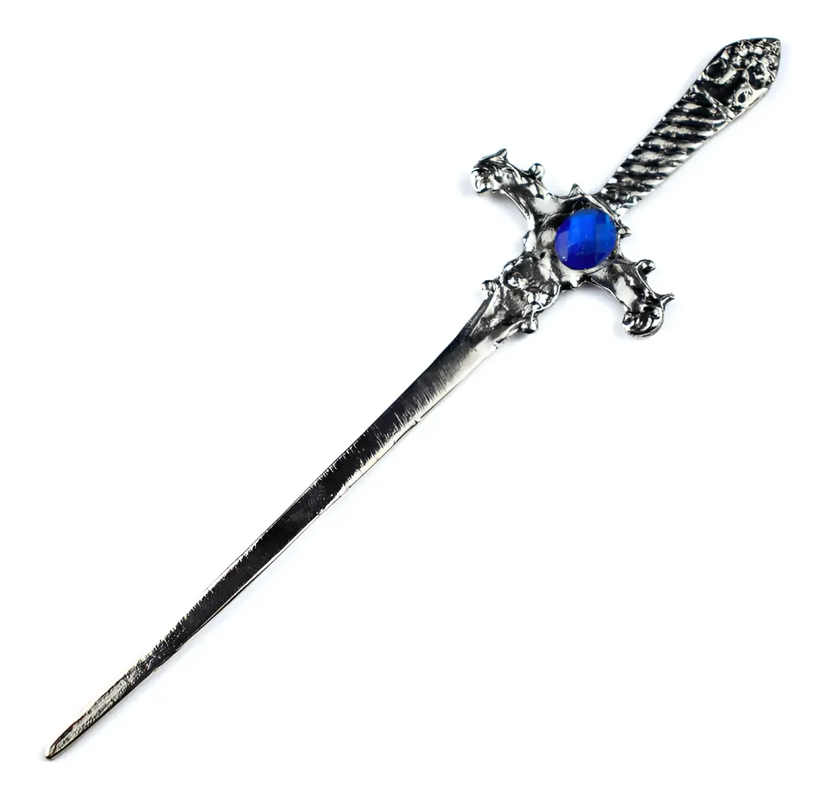 Adaga Antiga Lua Mística de Metal com Cabo Prateado e Lâmina de 8 cm