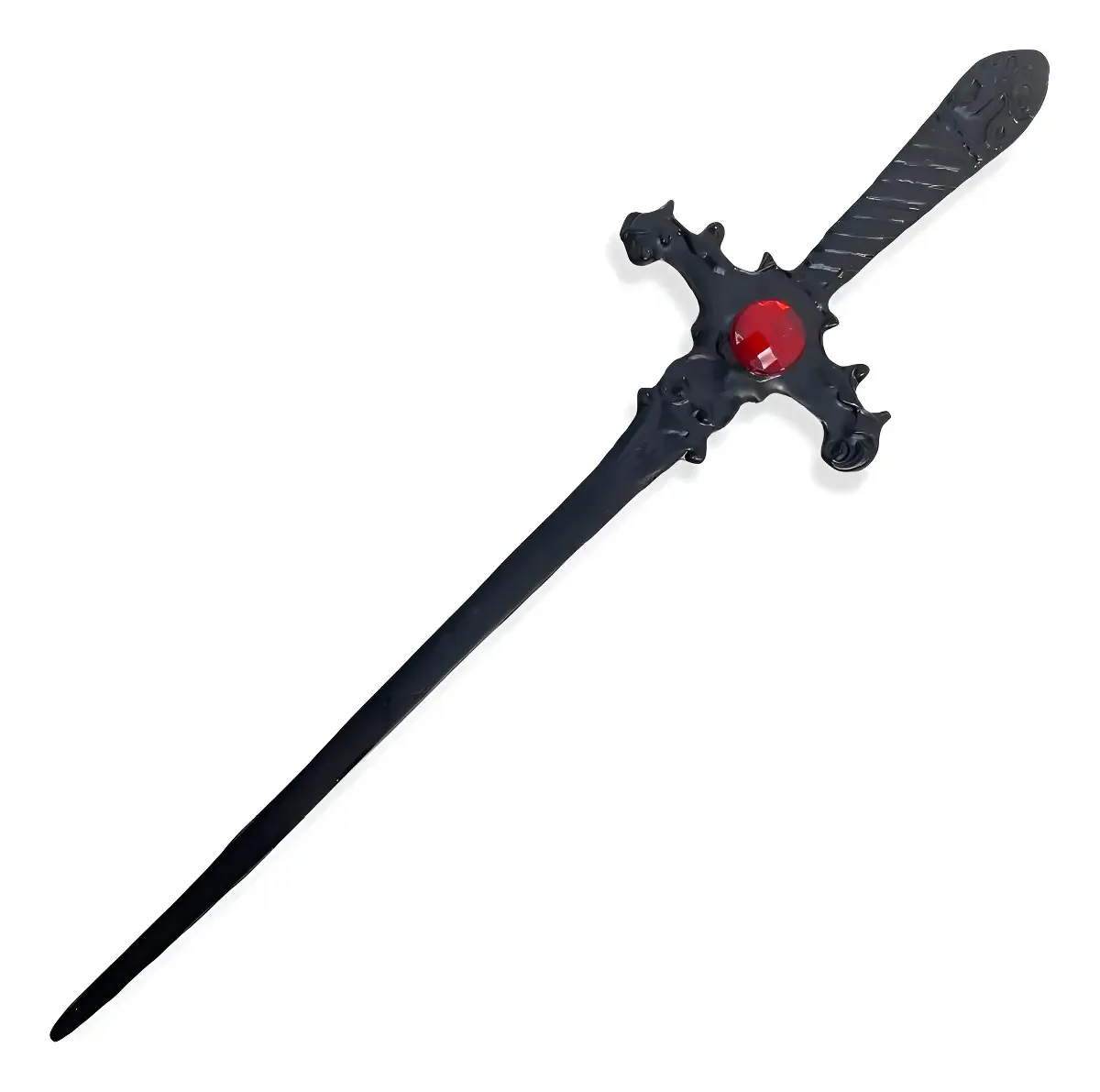 Adaga Cigana Metal Negro Pedra Vermelha 15 Cm