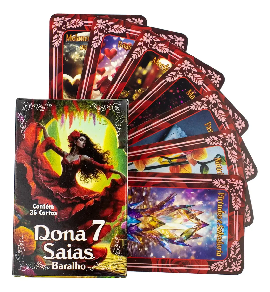 Cartas de Tarot Dona Sete Saias 36 Unidades com Manual Invicto