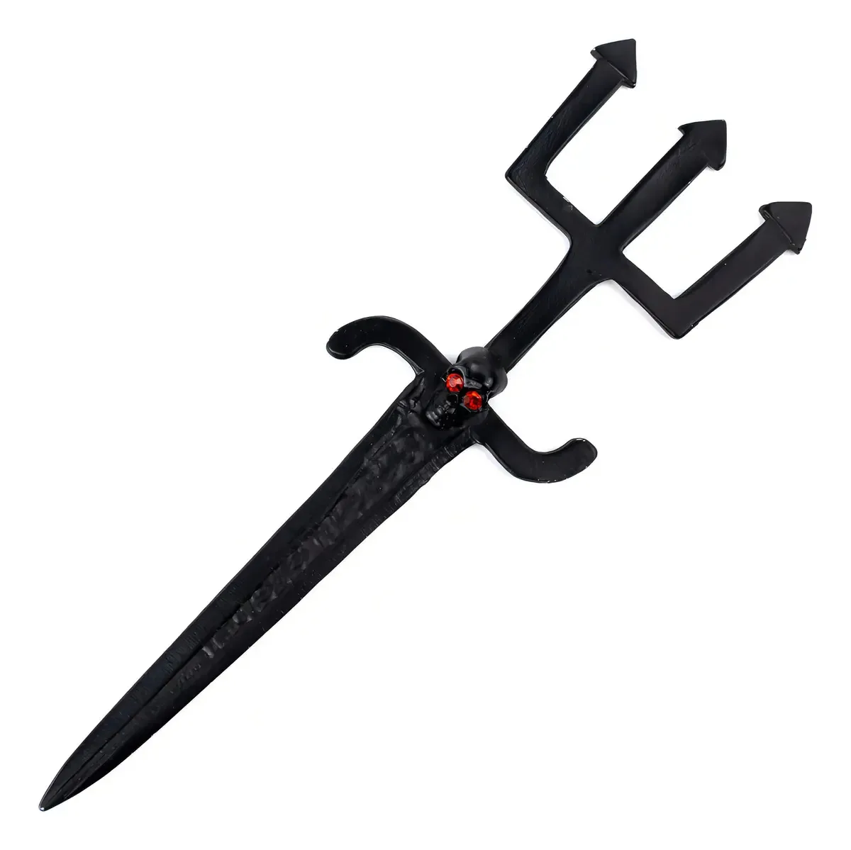 Adaga Antiga Exu Com Tridente E Crânio Em Metal Preto 17cm Lua Mística