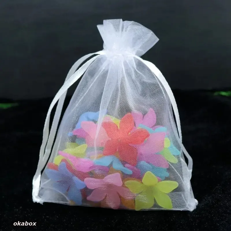 100 Saquinhos De Organza 10x15 Cm Lembrancinhas (13x18) Branco