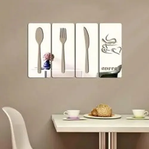 Espelhos Decorativos Em Acrílico 4 Peças Cozinha