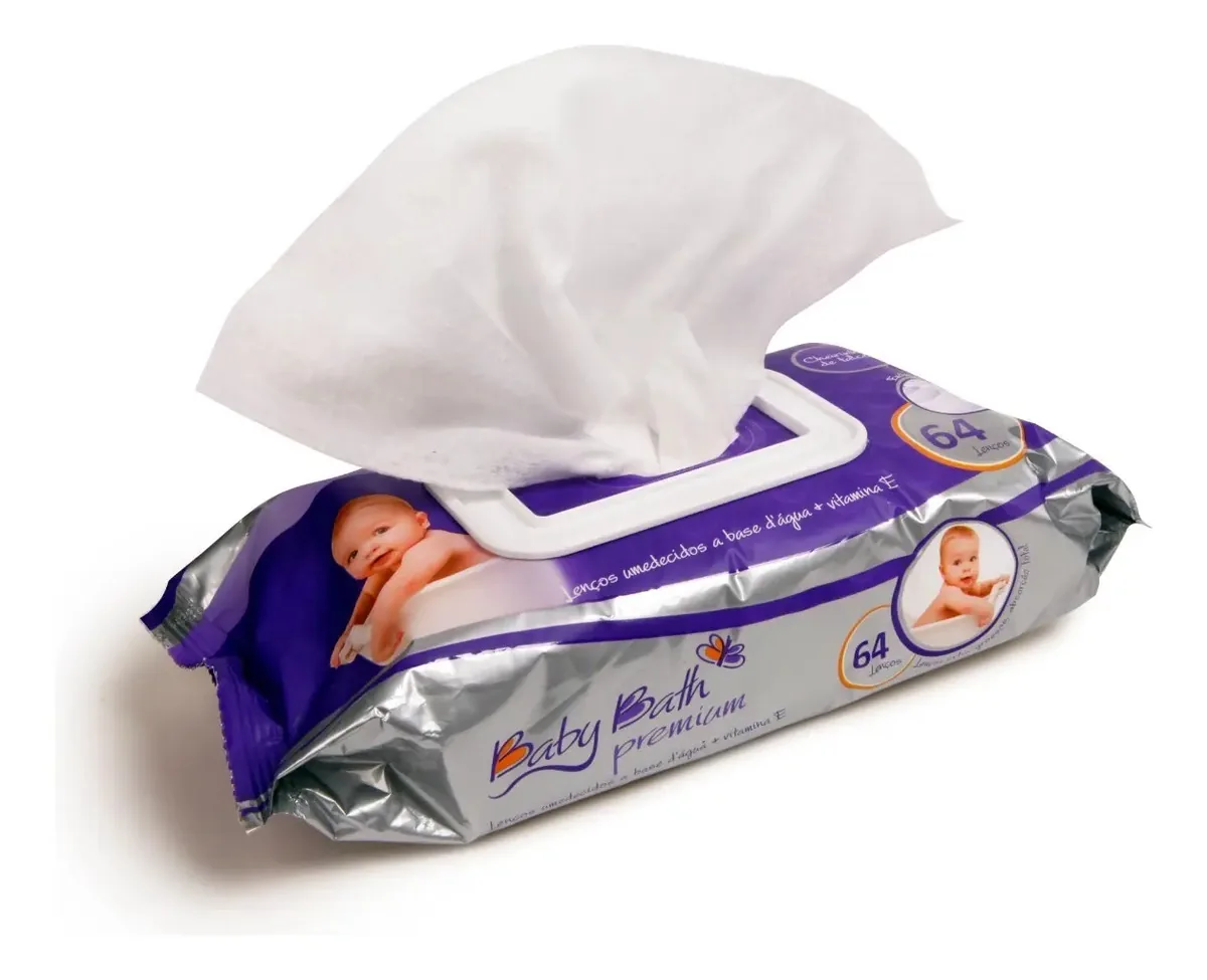 Kit Com 12 Pacotes Lenços Umedecidos Baby Bath 768 Unds