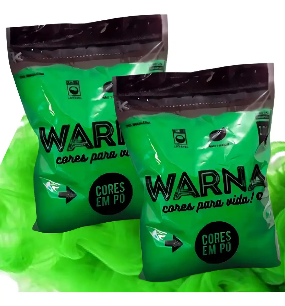 2 Pacotes De Pó Colorido Chá Revelação Verde, Tinta em Pó Verde