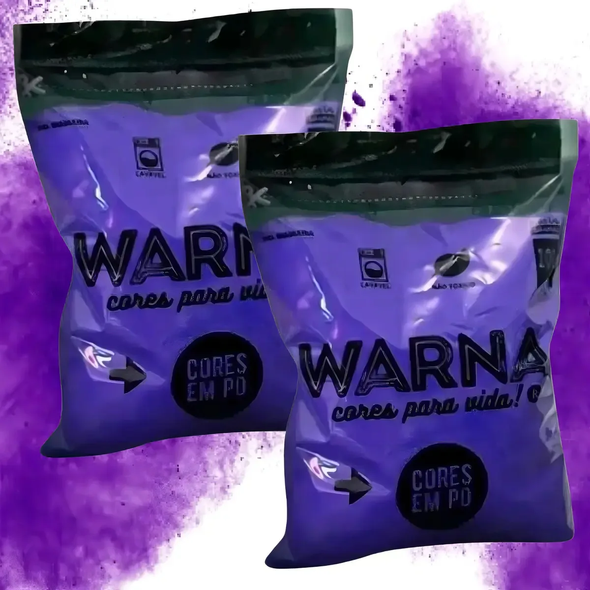 2 Pacotes De Pó Colorido Chá Revelação Cor Roxo