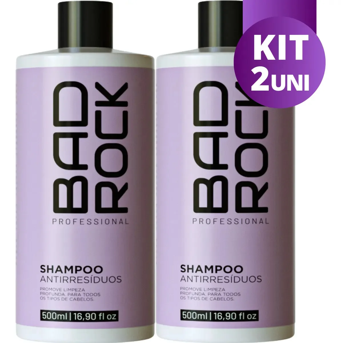 Combo 2 Shampoos Hanova Bad Rock Antirresíduos 500ml