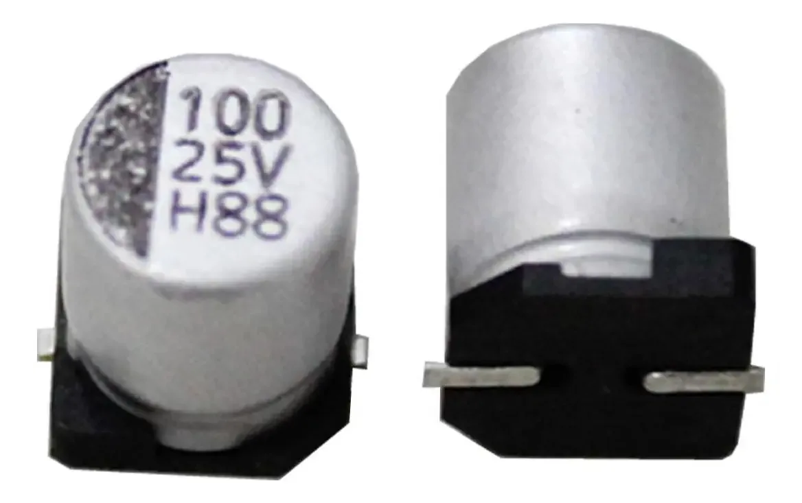 10 Capacitores Eletrolíticos 100uf 25v