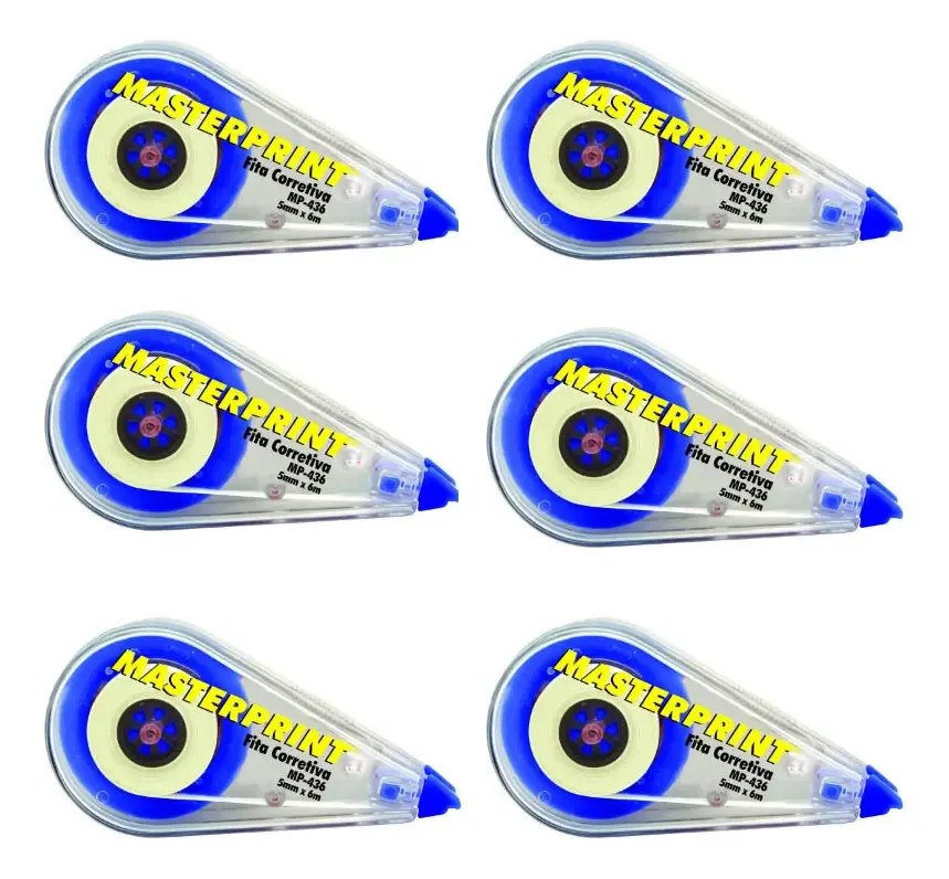 Fita Corretiva Masterprint em Kit com 6 Unidades