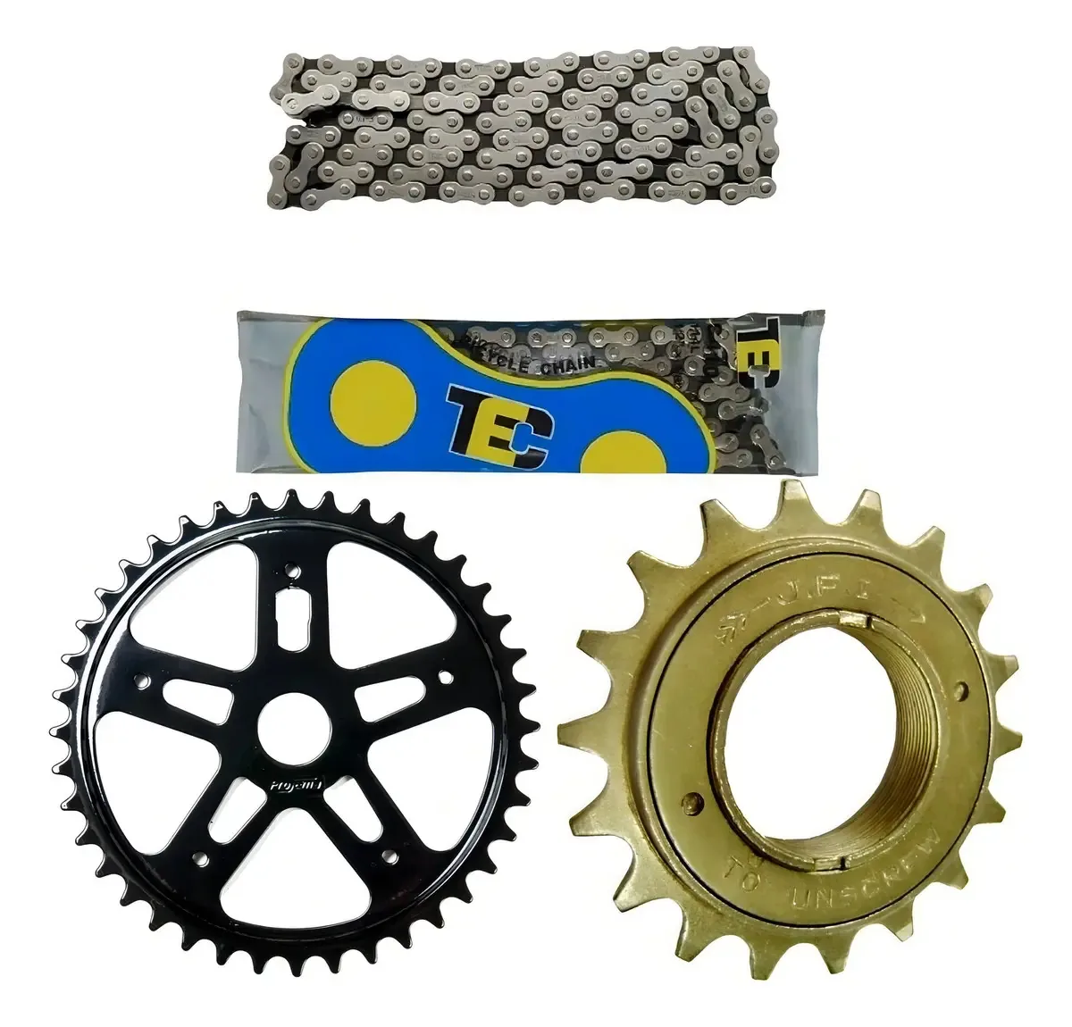 Kit Bike Fixa Sem Marcha Tec Coroa 46d Catraca 20d Corrente Aço