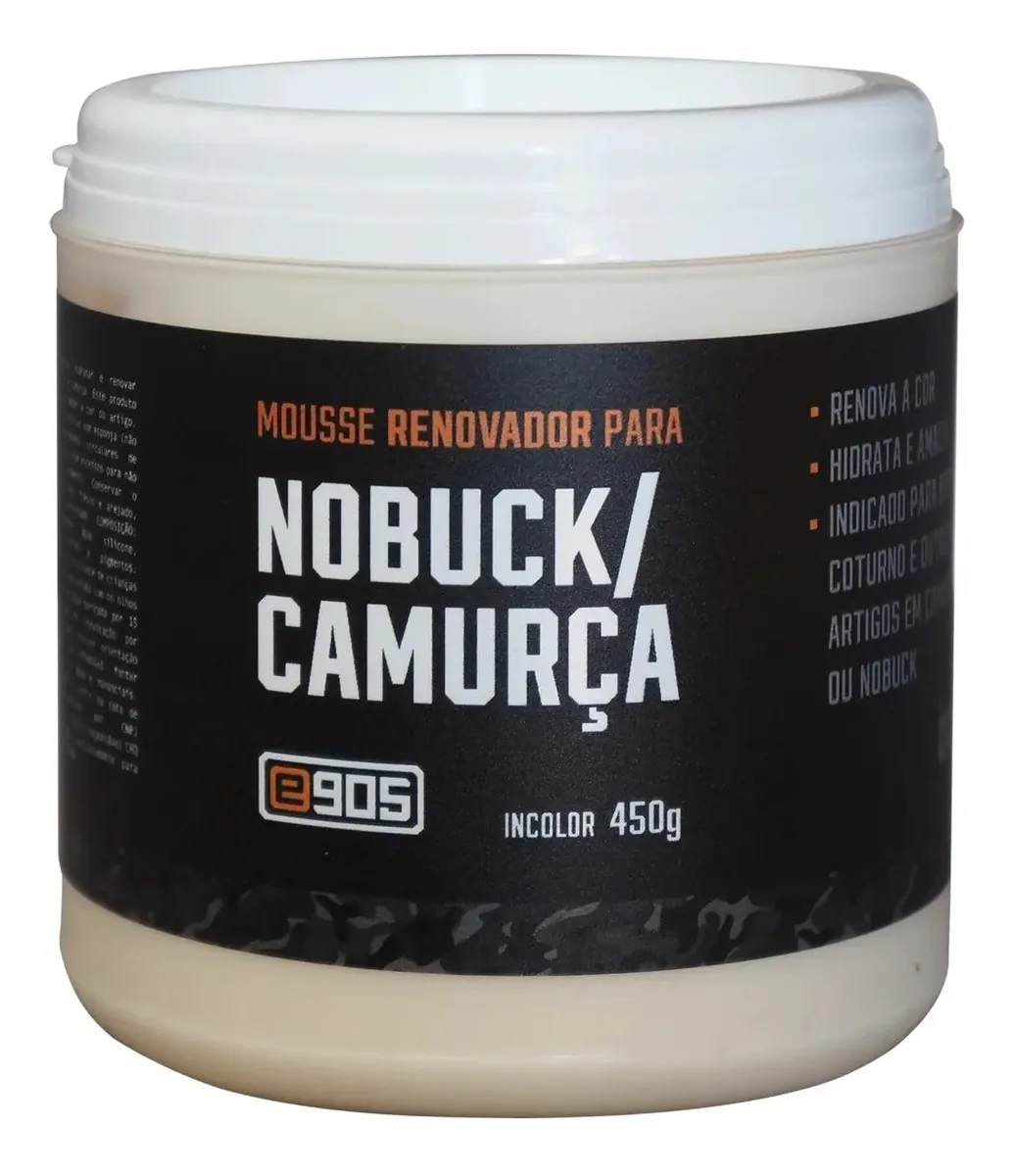 450g Creme Mousse Renovador Para Bota Nobuck E Camurça E905