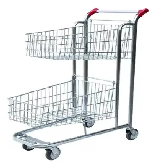 Carrinho Compras Supermercado 90 Litros Duplo Cesto S/a