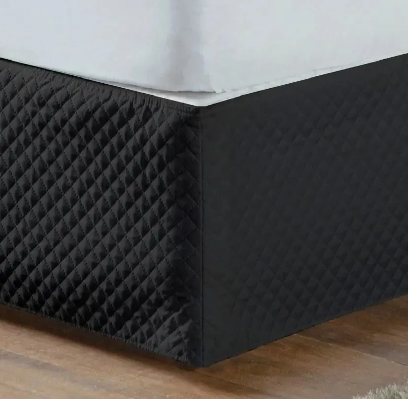 Saia Box Casal Preto Matelassê Ultrassônico com Elástico Fante Enxovais