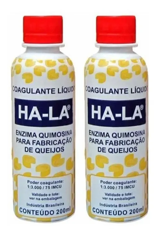 Coalho Líquido Ha-la 200ml Coagulante Para Queijos Kit Com 2 Unid