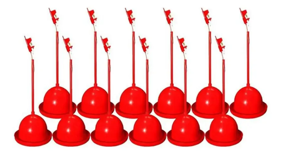 Kit com 12 Bebedouros Automáticos Pendulares de Polipropileno para Aves