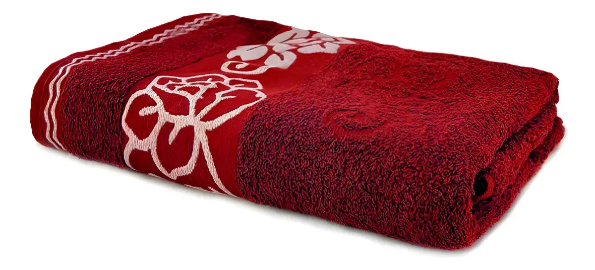 Toalha De Rosto Felpuda Grossa Grande 76x48cm Cor Vermelho
