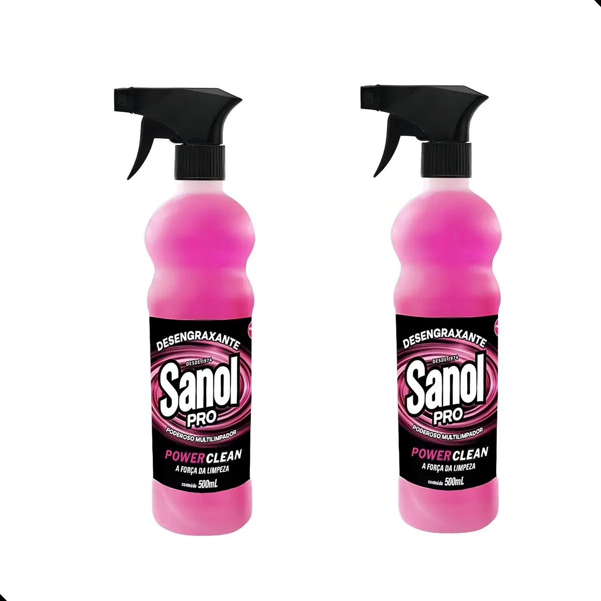 Kit 2 Multilimpador Desengraxante Power Clean Sanol 500ml