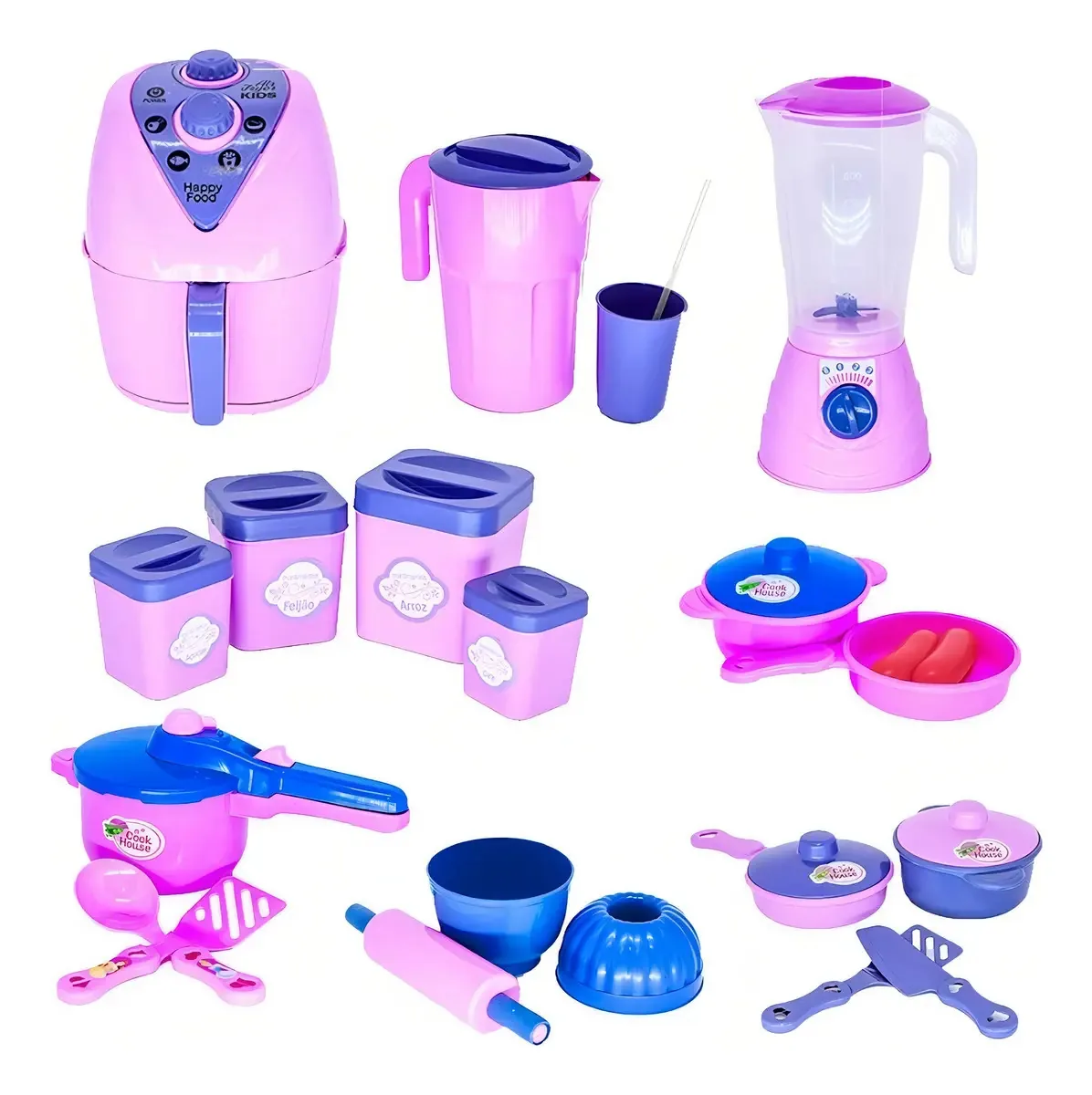 Brinquedos Menina Cozinha Infantil Air Fryer Panelinhas 22pç