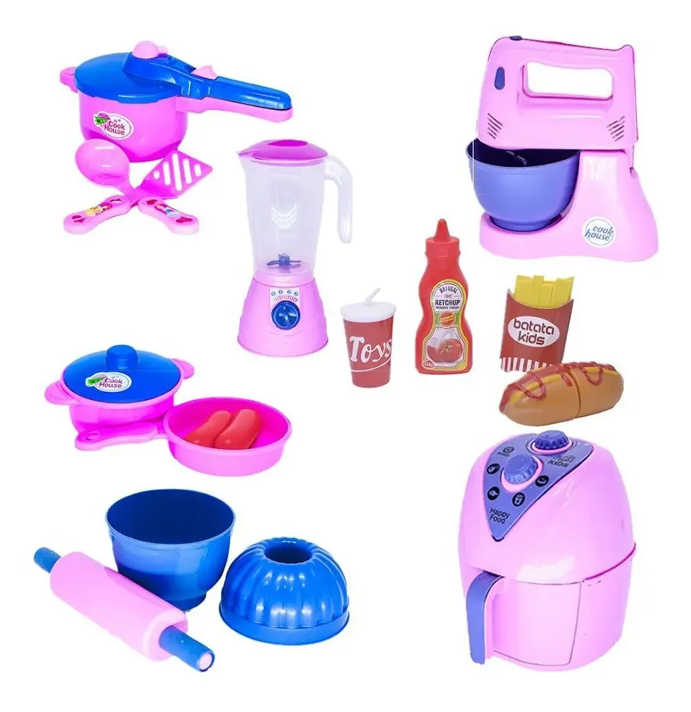 Menina Brinquedo Cozinha Eletro Liquidificador 18 Peças