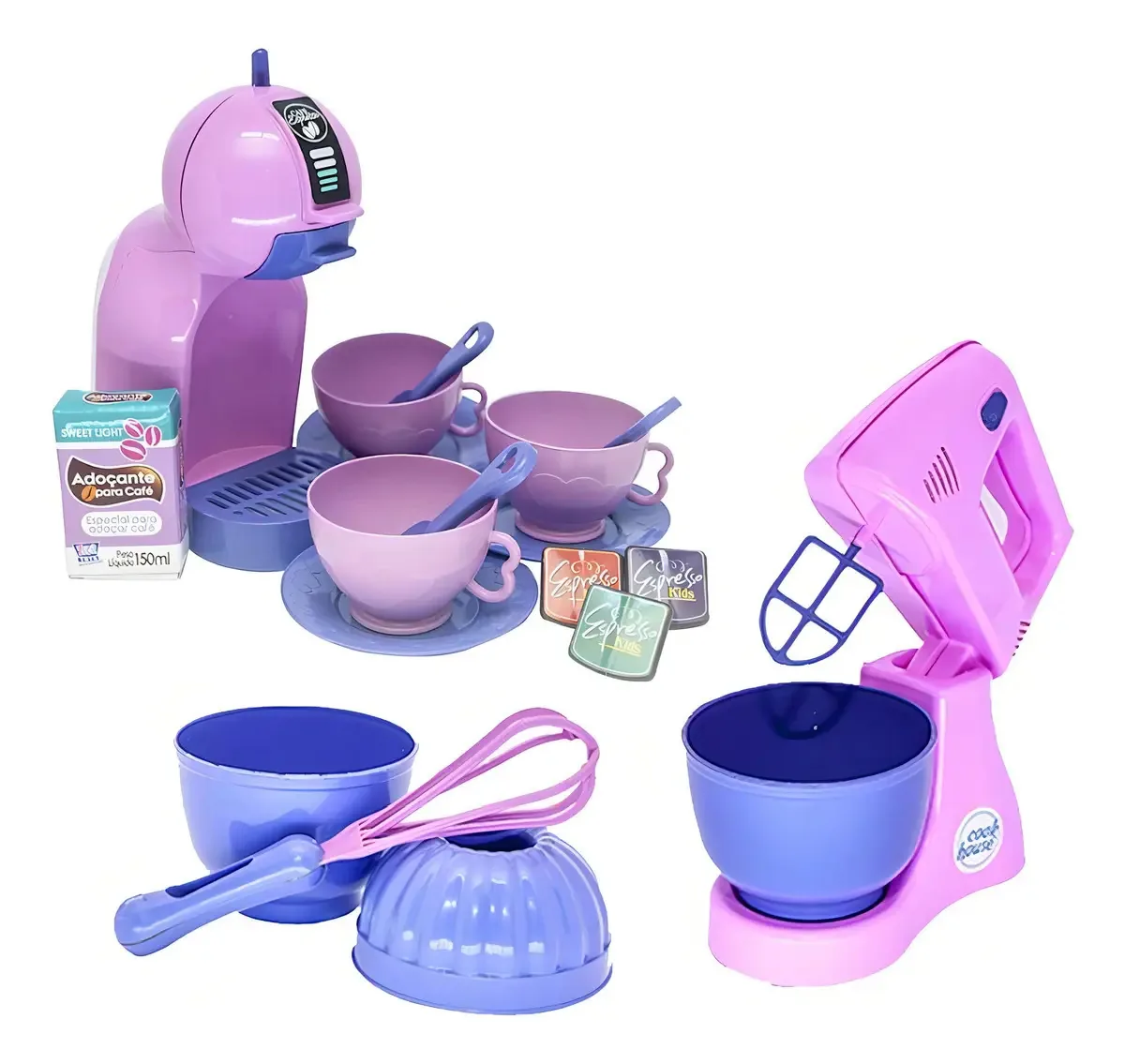 Cafeteira Menina Brinquedo Rosa Brinquedo Xícaras 18pç