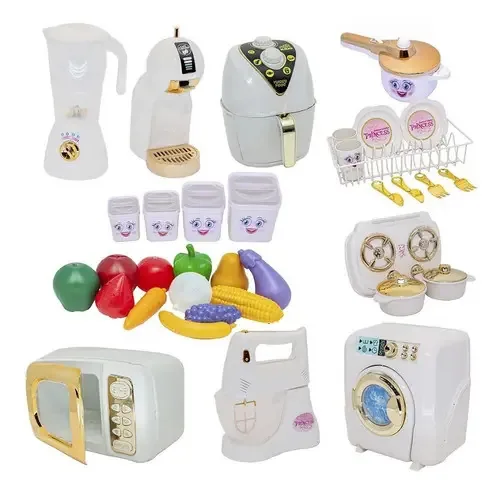 Kit Cozinha Infantil Altimar Princesa Brinquedo c/ 35 Peças e Acessórios