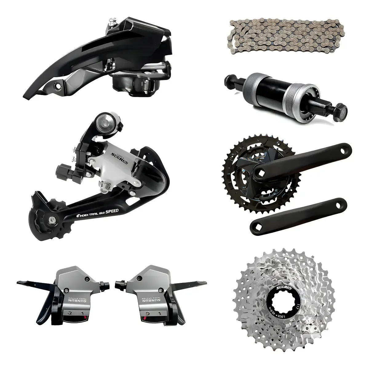 Kit Grupo De Transmissão E Relação Sunrun 3x9 27 Marchas