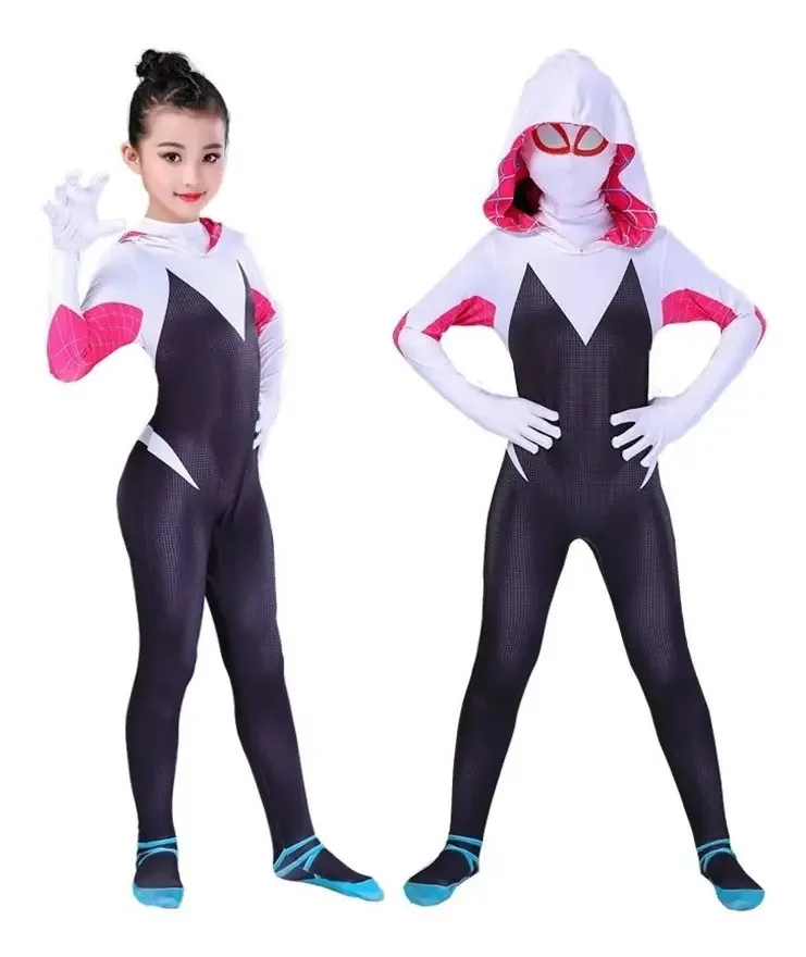 Fantasia Gwen Stacy Homem Aranha Cosplay Infantil