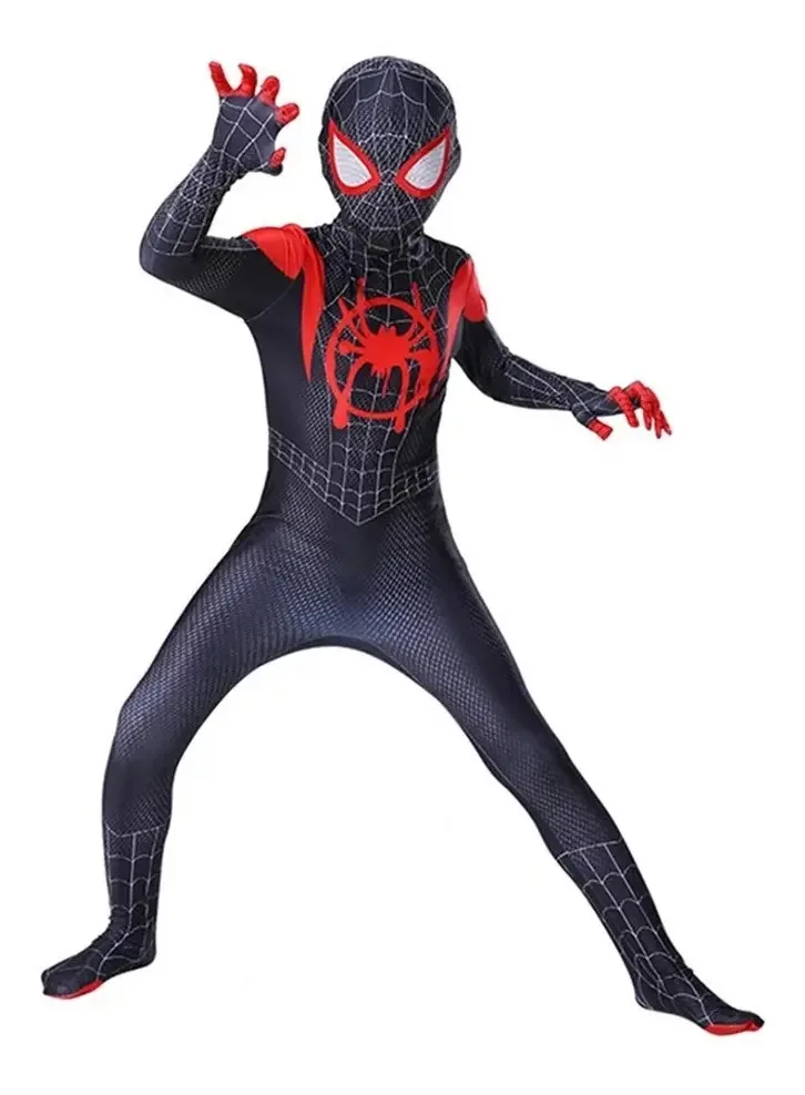 Fantasia Miles Morales Homem Aranha Cosplay Infantil