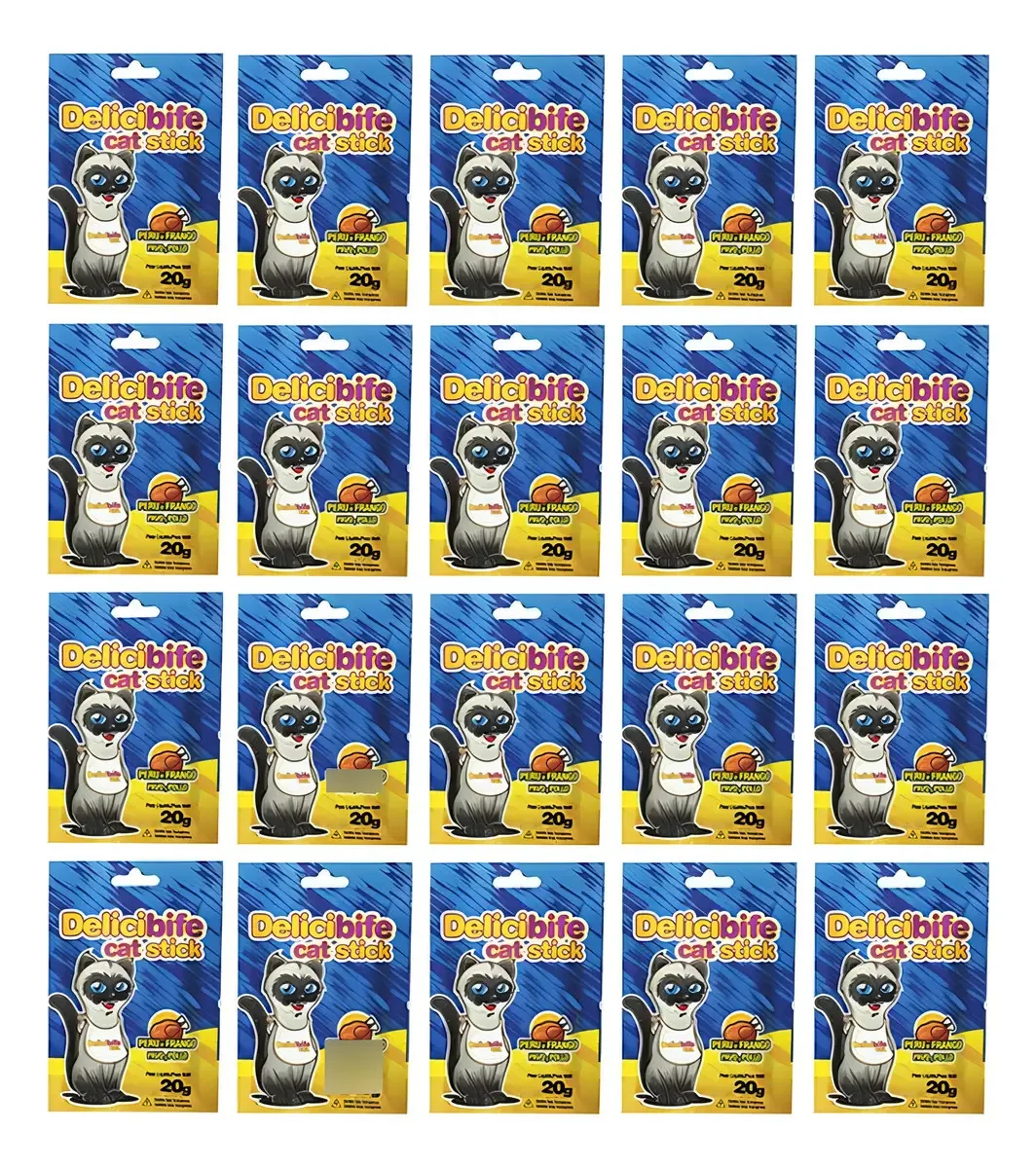 Petisco Para Gatos Palitinho Delicibife Peru E Frango 20un