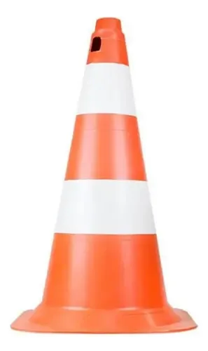 Cone de Sinalização Rígido 75cm Proteplus Laranja Fitas Refletivas 2 Unidades