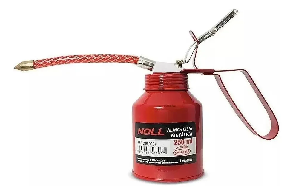 Almotolia Metal 250ml Azeiteira Bico Flexível Para Óleo