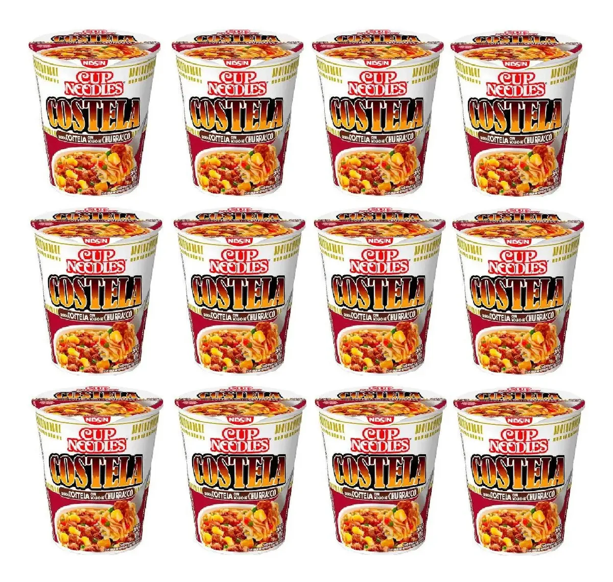 Kit 12 Cup Noodles 68gr Costela Churrasco
