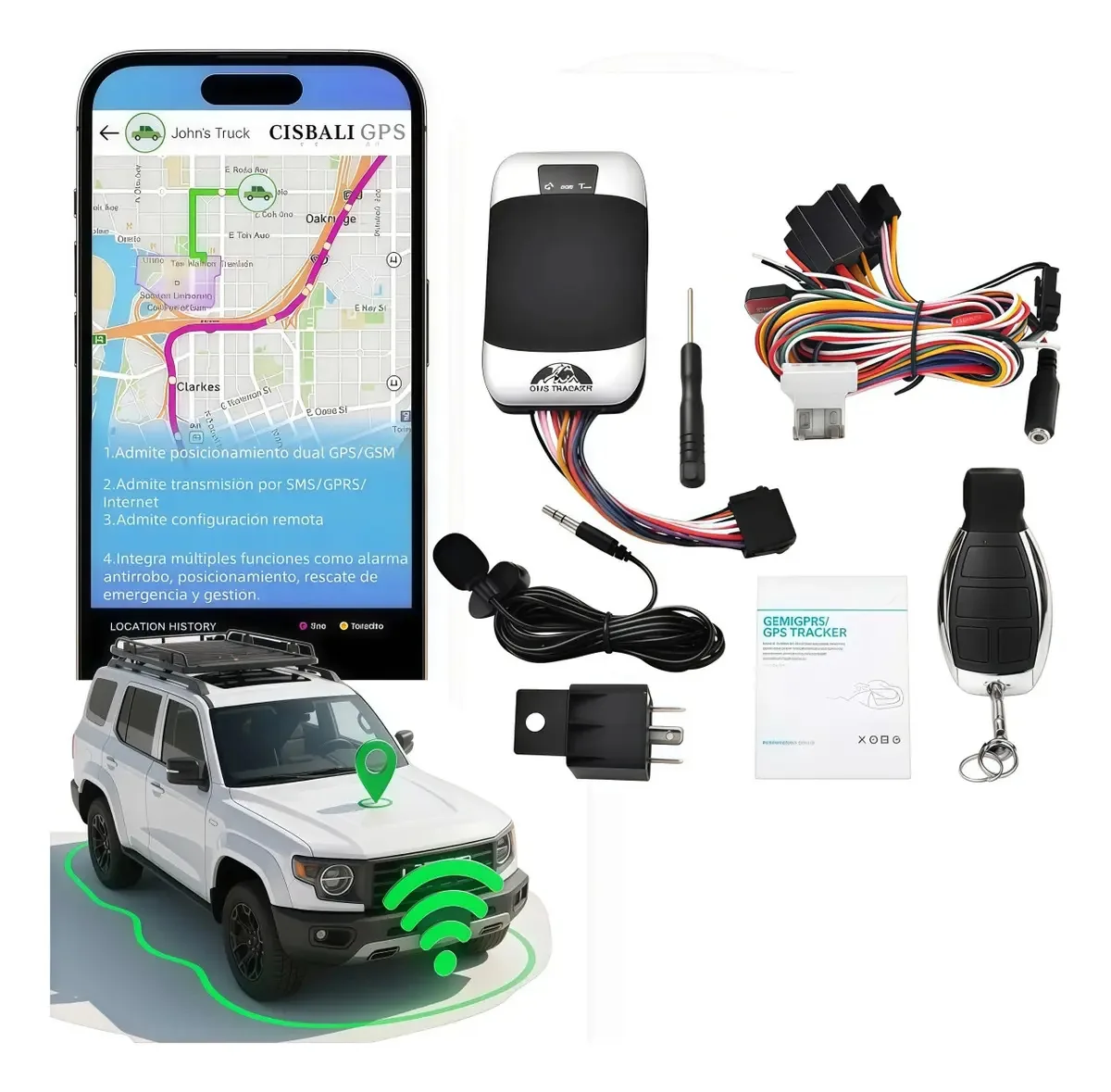 Localizador de satélite GPS Tracker Tk303g com controle remoto