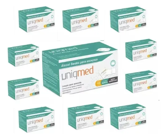 Álcool Swab 70% Saches Lenços Umedecidos 1.000 Unidades