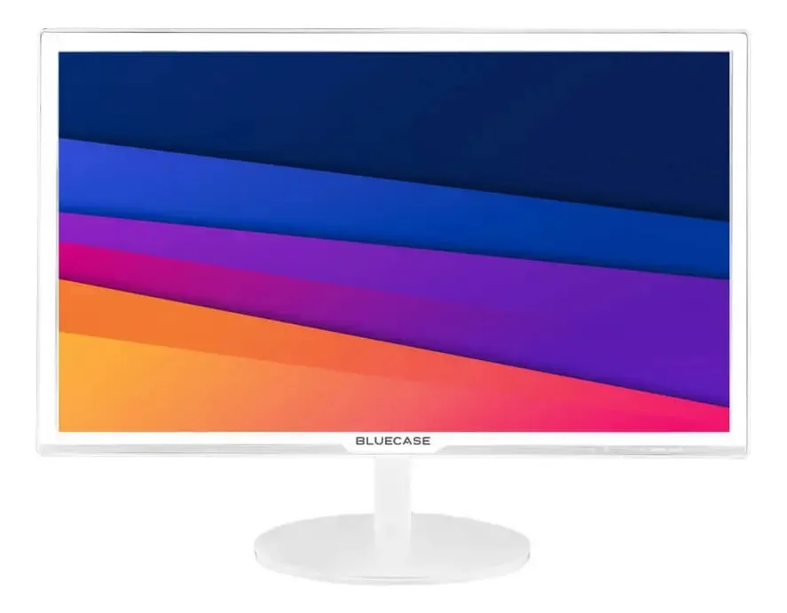 Monitor Led 21 Polegadas Branco + Kit Teclado E Mouse Bluecase