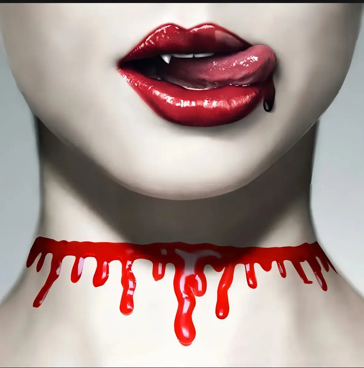 Colar de Sangue Halloween Rio Alfa em Plástico Vermelho para Cosplay
