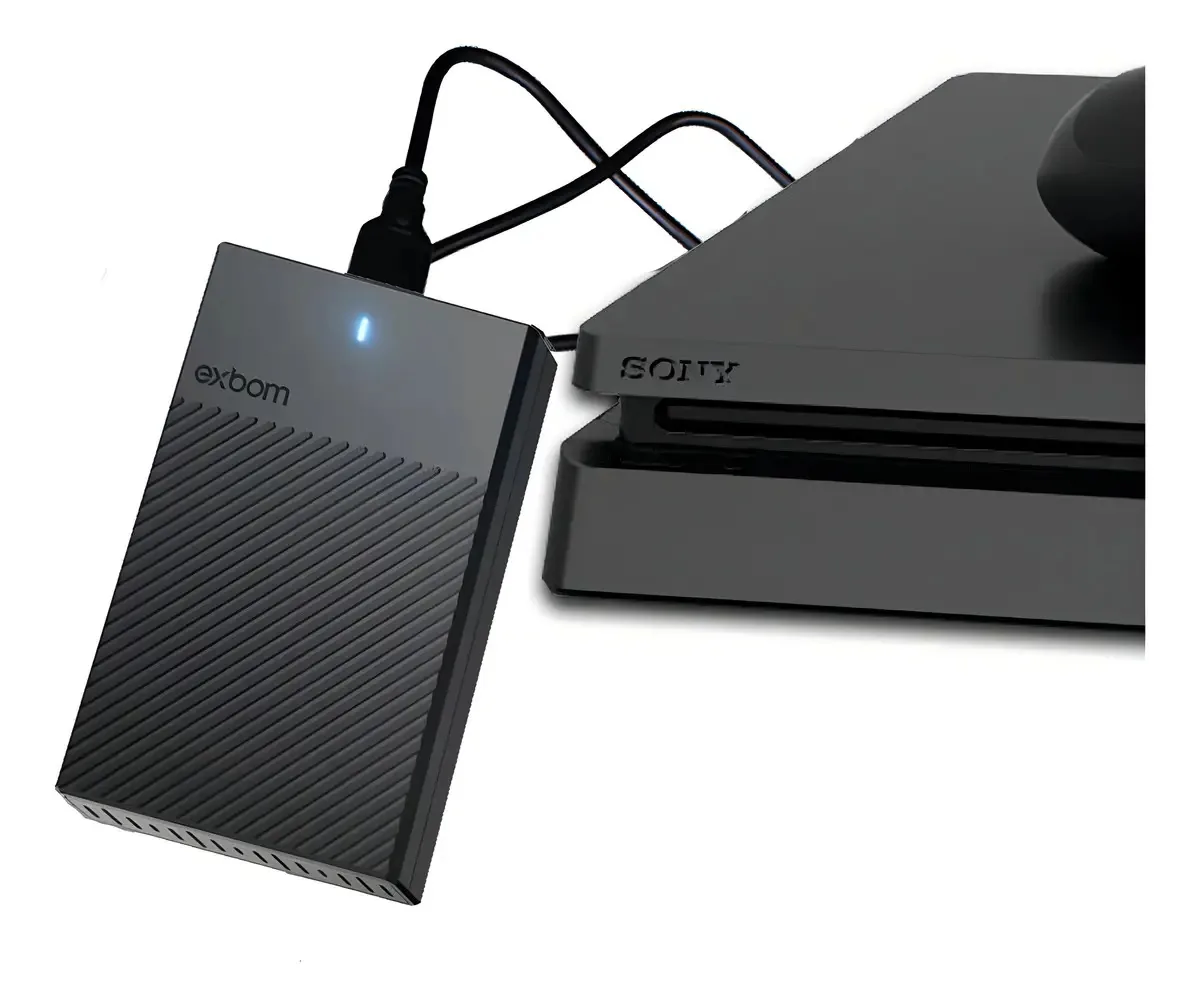 Hd Externo 500 Gb Exbom Usb 3.0 Slim Portátil Para Ps3 Xbox Cor Preto