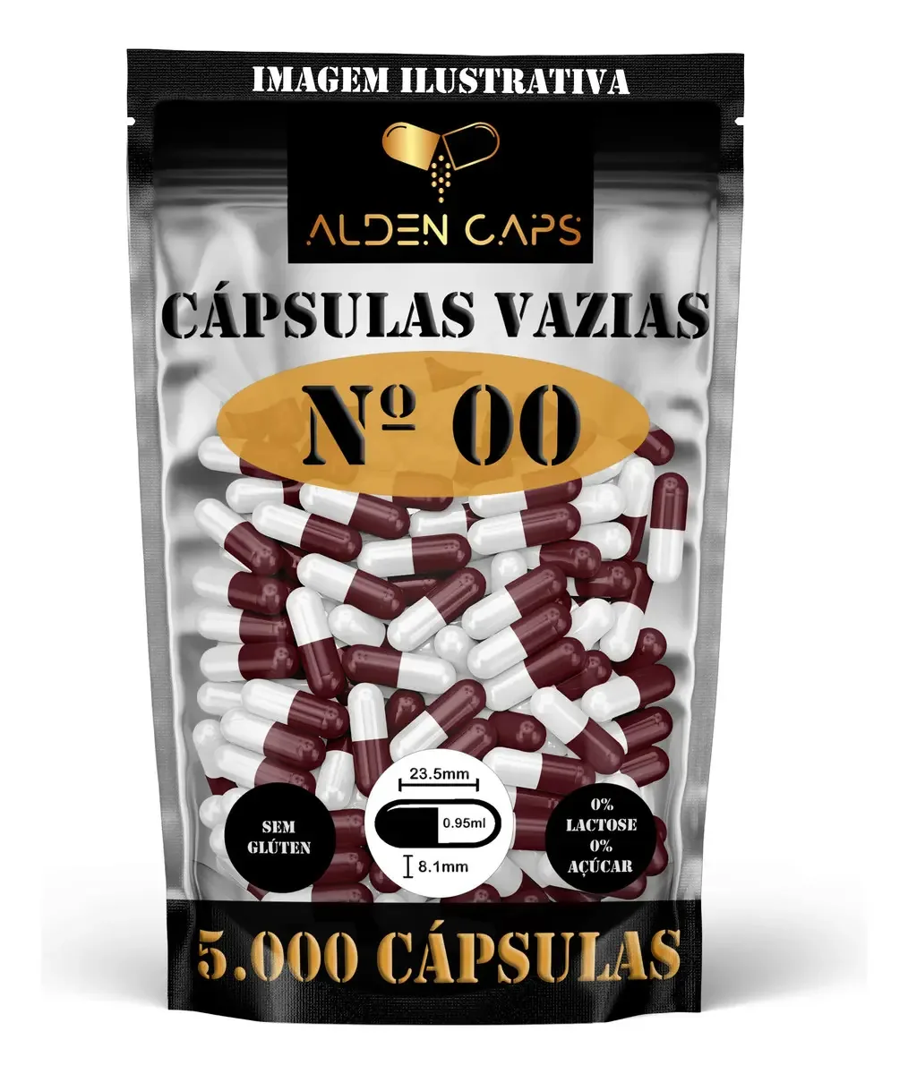 Cápsulas Vazias Gelatina Alden Caps Nº00 Vinho Branco 5000 Unid