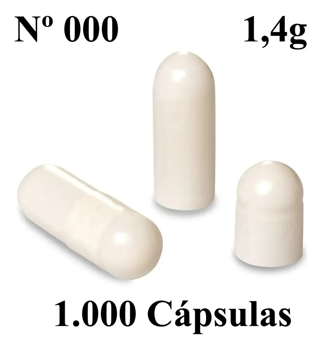 Cápsulas Vazias De Gelatina Incolor Nº 000 - Com 1.000 Cor Branco