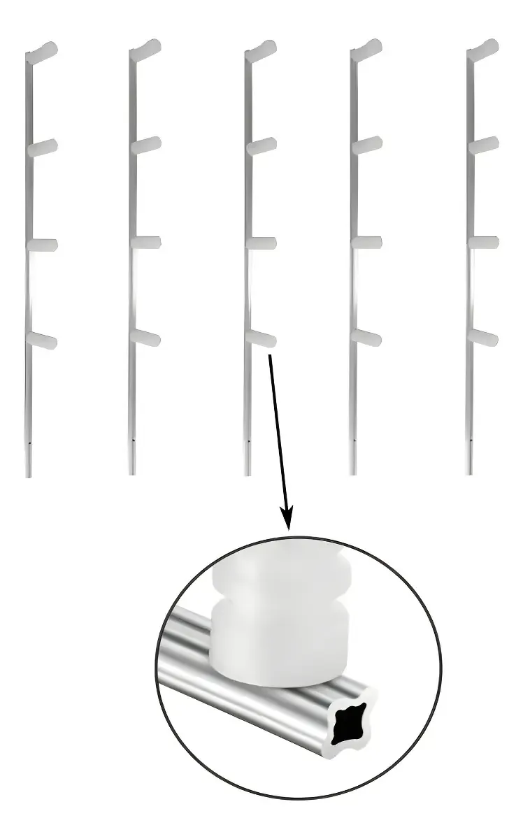 Kit 10 Hastes Alumínio Branco 75cm 4 Isoladores Ambientude Cercas Rurais