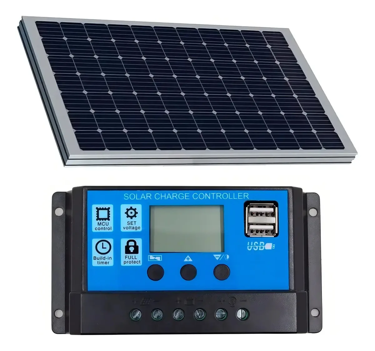 Kit Painel Placa Energia Solar Fotovoltaica 10w +controlador