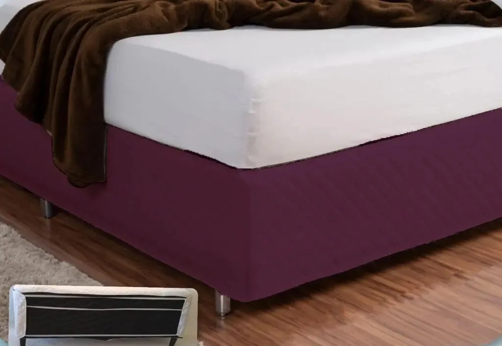 Saia Box Matelada Ultrassônica Queen Vinho Com Elástico